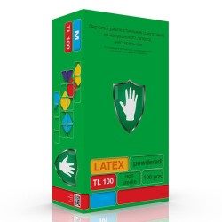 Перчатки смотровые латексные нестерильные опудренные, р. XL 50 шт TL100 24 см Сейф энд Кеа гладкие манжета с валиком пара белые 2400001225606