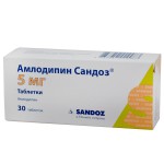 Амлодипин Сандоз, таблетки 5 мг 30 шт