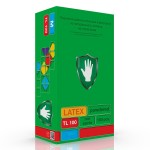 Перчатки смотровые латексные нестерильные опудренные, р. XS 50 шт TL100 24 см Сейф энд Кеа гладкие манжета с валиком пара белые 2400001225606
