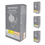 Перчатки смотровые латексные нестерильные опудренные, Benovy (Бенови) р. L 1 шт гладкие пара 2400001225606